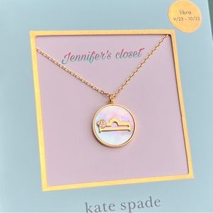 NWT ♠️ Kate Spade Zodiac Libra Mother Of Pearl Pendant Necklace